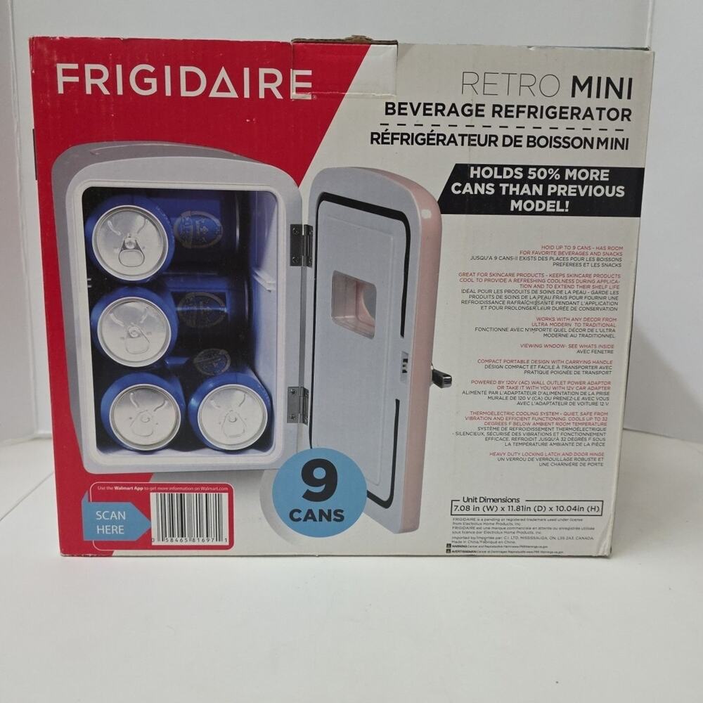 Frigidaire 5 Liter Mini Personal Fridge Refrigerator Pink Skincare 9 Can Snacks - Picture 6 of 8